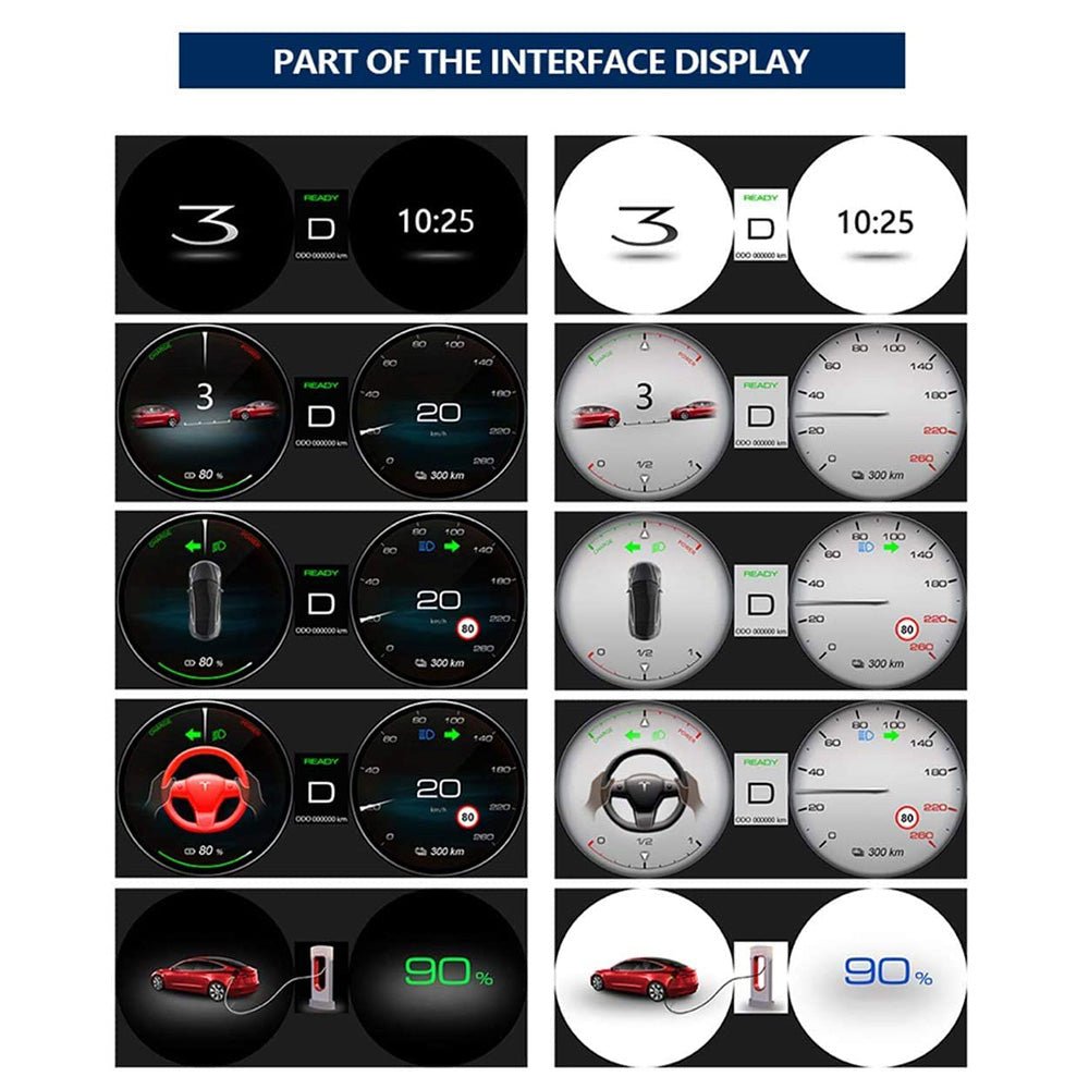 Instrument Cluster Dashboard Display Synchronize for Model 3 Model Y