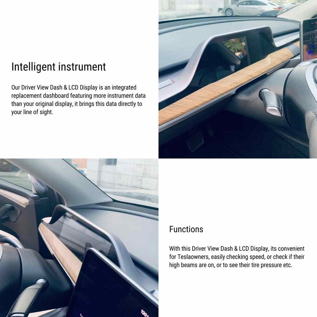 Integrated Dashboard Display for Tesla Model 3/Y 2021-2022 (Only for AMD; For Left-hand drive)